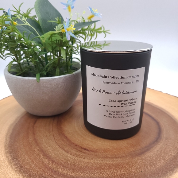 Homemade Dark Rose + Labdanum Candle Coconut Wax